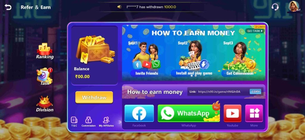 3Patti Fun 5G Earn Money By Invite Friends